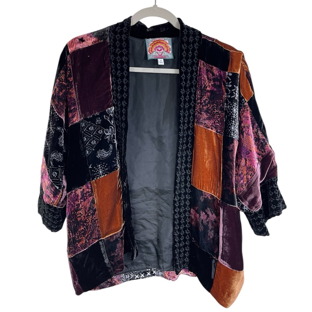 Johnny Was Multicolor Velvet Patchwork Cropped Ki… - image 1